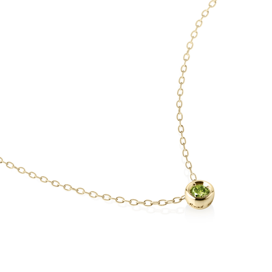 헤미스피어 목걸이 14k peridot 0.1ct