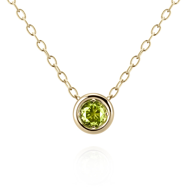 헤미스피어 목걸이 14k peridot 0.1ct
