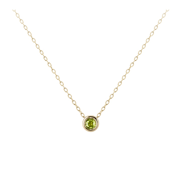 Hemisphere pendant 14k gold peridot 0.1ct