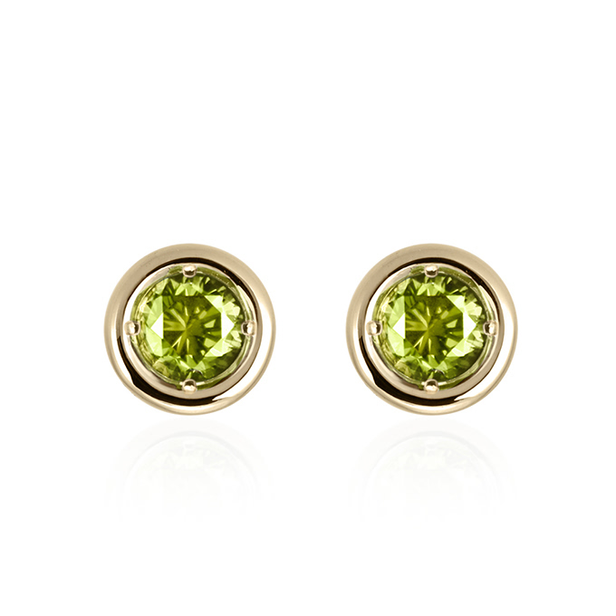 헤미스피어 귀걸이 14k peridot 0.1ct