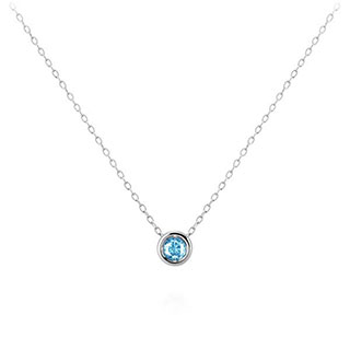 Hemisphere pendant 14k White gold blue topaz 0.1ct