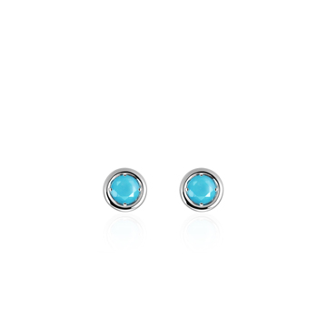 Hemisphere earring 14k White gold turquoise 0.1ct