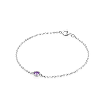 Hemisphere bracelet 14k White gold amethyst 0.14ct