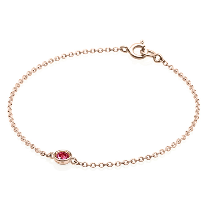 헤미스피어 팔찌 14k 레드골드 ruby 0.14ct