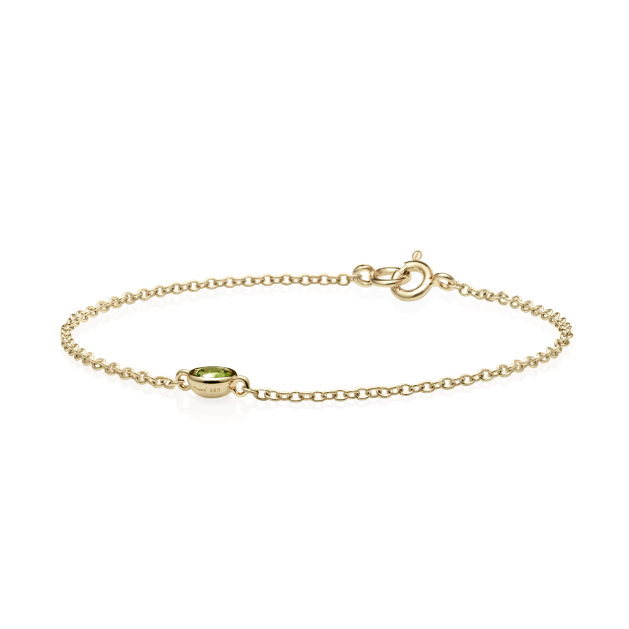 헤미스피어 팔찌 14k peridot 0.14ct