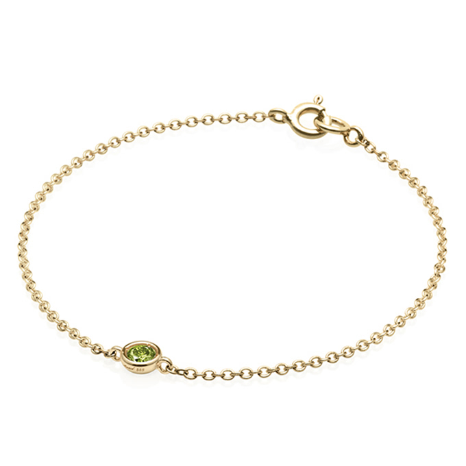 헤미스피어 팔찌 14k peridot 0.14ct