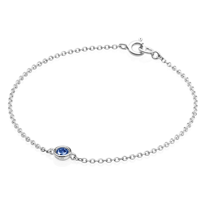 헤미스피어 팔찌 14k 화이트골드 sapphire 0.14ct