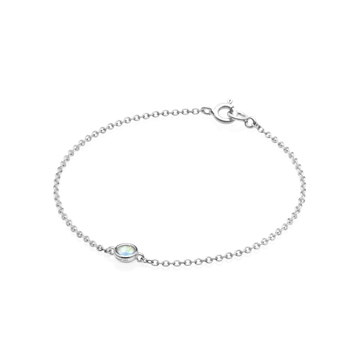 Hemisphere bracelet 14k White gold opal 0.14ct