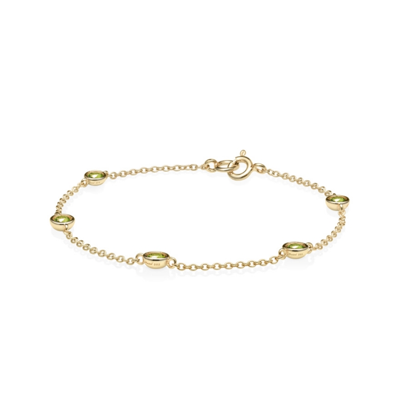 Hemisphere bracelet (5unit) 14k gold peridot 0.14ct
