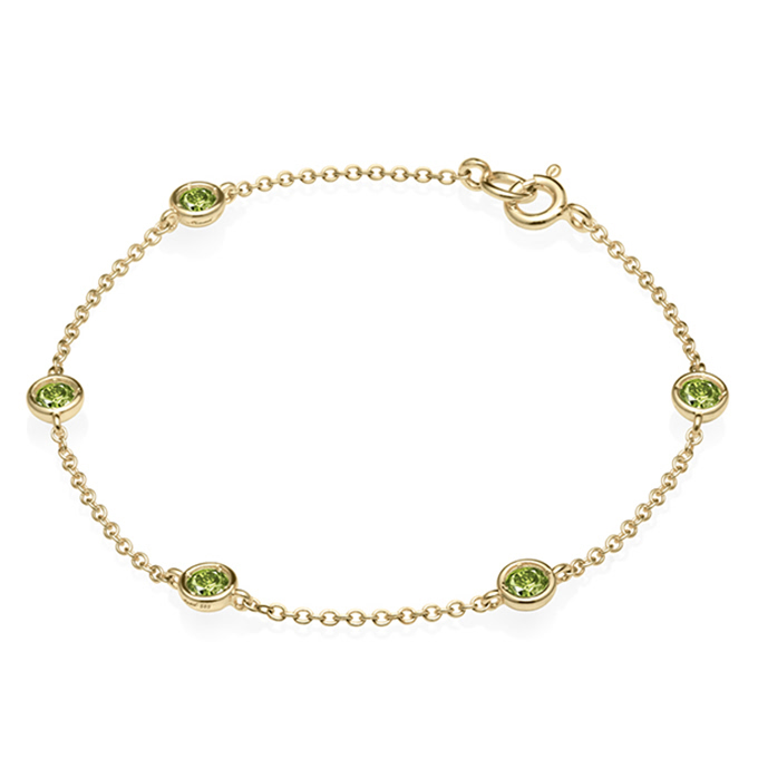 헤미스피어 팔찌 (5 unit) 14k peridot 0.14ct