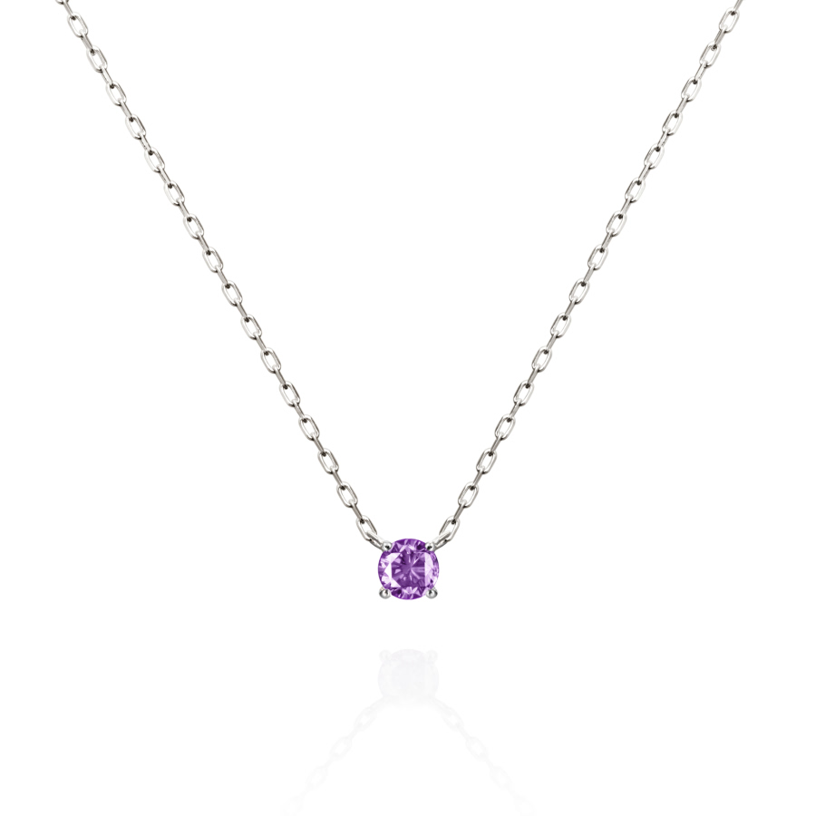 버드케이지II 목걸이 14k 화이트골드 amethyst 0.1ct