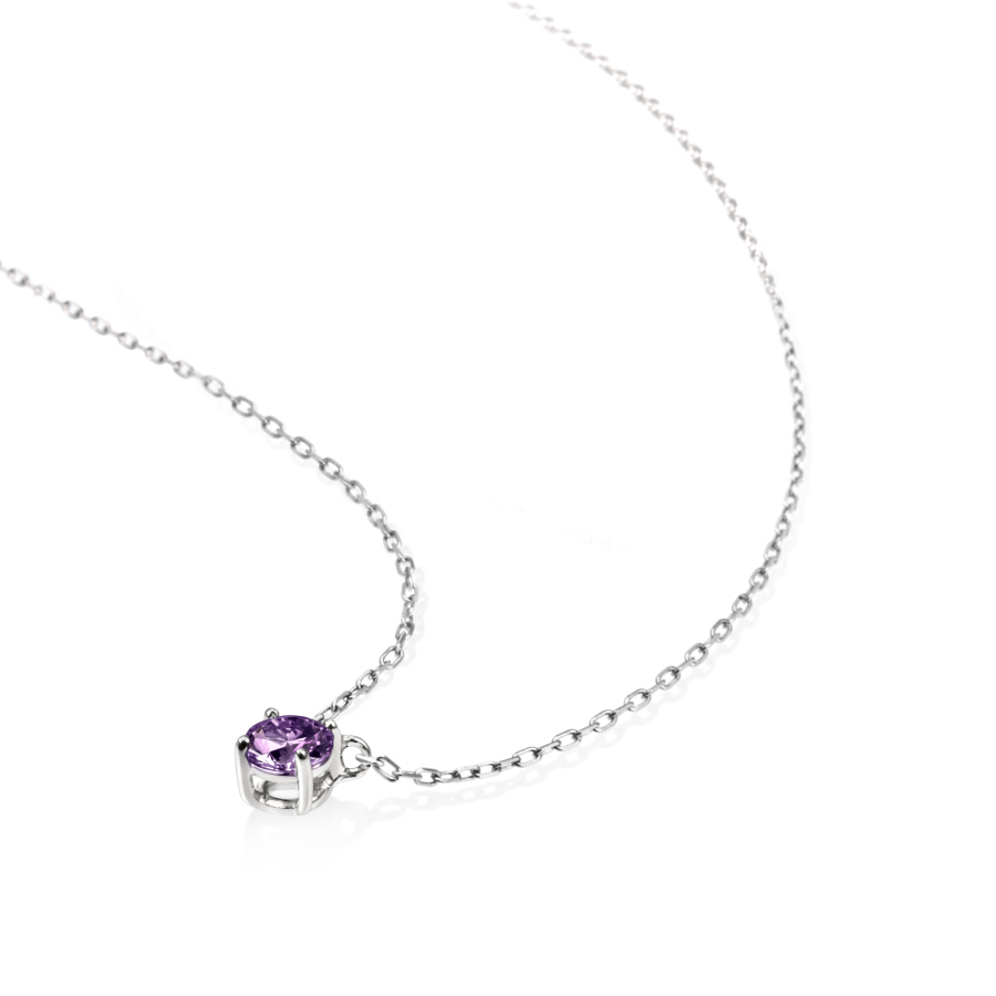 버드케이지II 목걸이 14k 화이트골드 amethyst 0.1ct