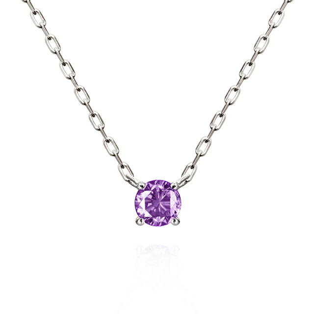 버드케이지II 목걸이 14k 화이트골드 amethyst 0.1ct