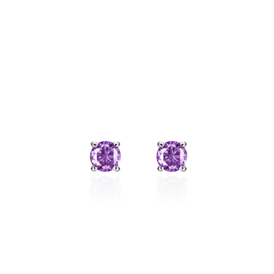 Birdcage II earring 14k White gold amethyst 0.1ct