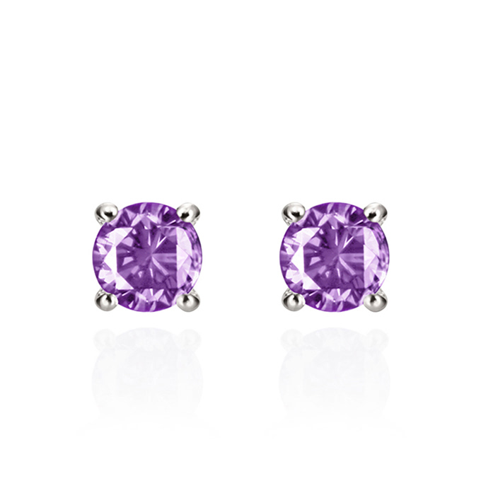 버드케이지II 귀걸이 14k 화이트골드 amethyst 0.1ct