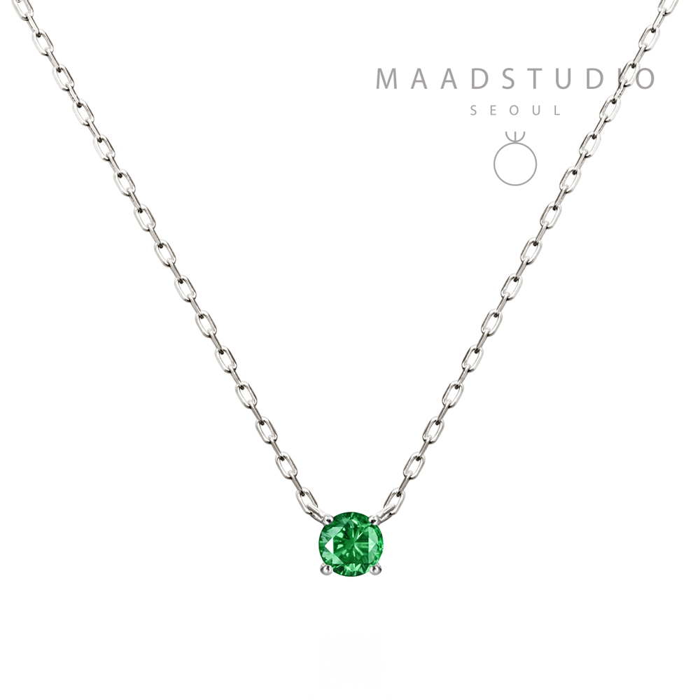 Birdcage II pendant 14k White gold emerald 0.1ct