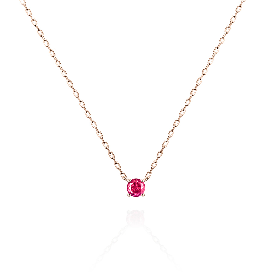 Birdcage II pendant 14k Red gold ruby 0.1ct