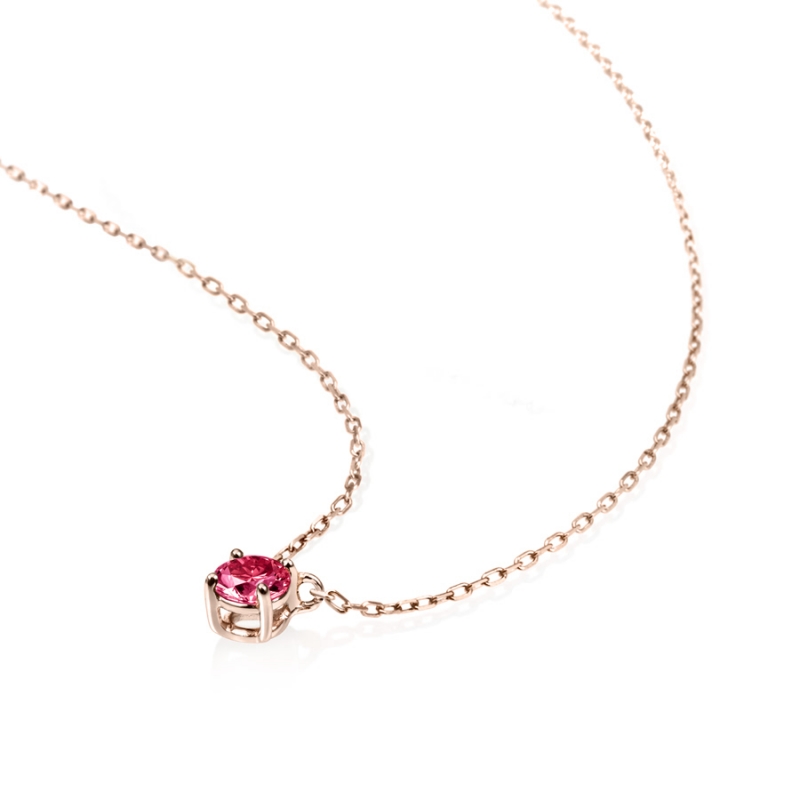 Birdcage II pendant 14k Red gold ruby 0.1ct