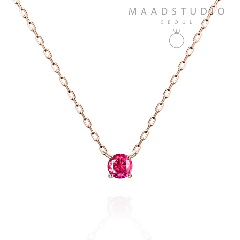 Birdcage II pendant 14k Red gold ruby 0.1ct