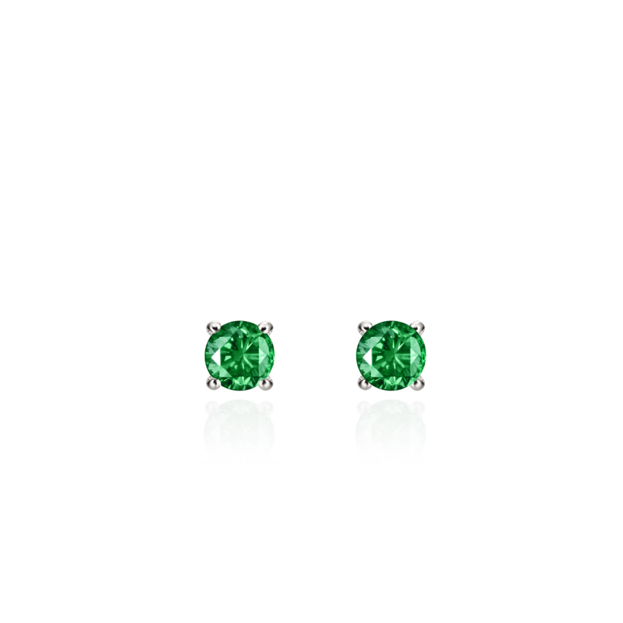 버드케이지II 귀걸이 14k 화이트골드 emerald 0.1ct