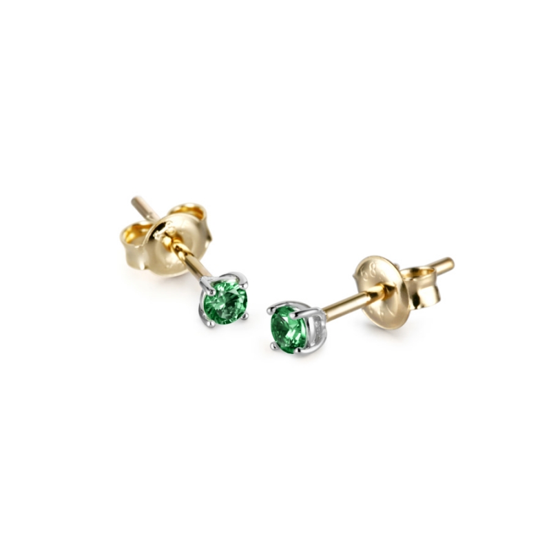 Birdcage II earring 14k White gold emerald 0.1ct