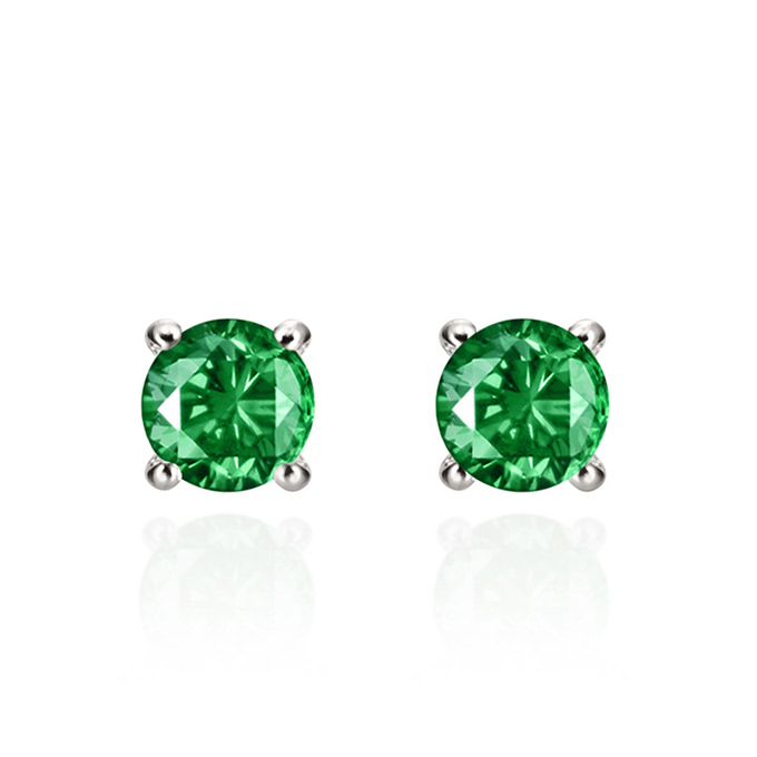 버드케이지II 귀걸이 14k 화이트골드 emerald 0.1ct