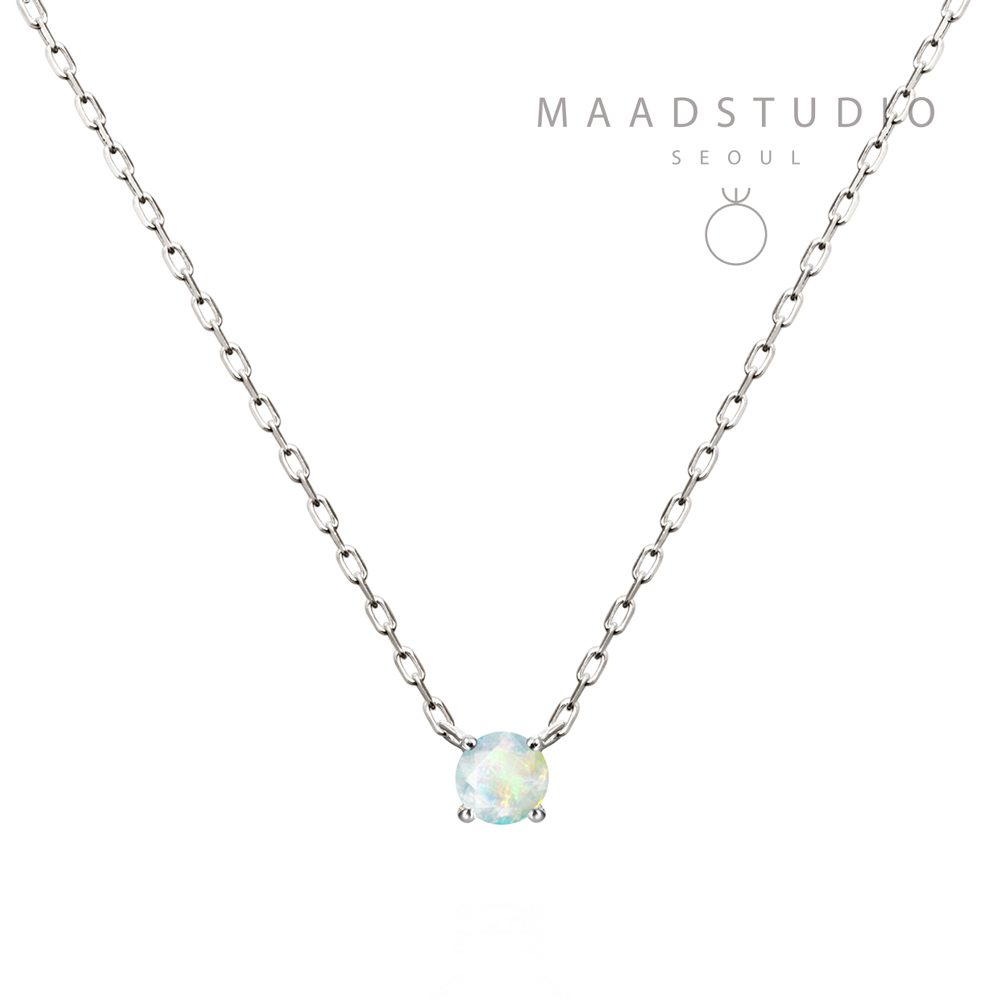 버드케이지II 목걸이 14k 화이트골드 opal 0.1ct