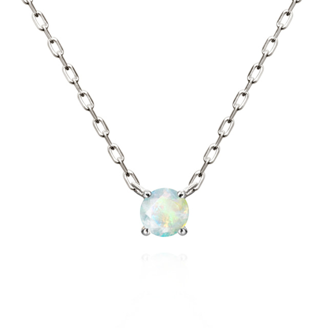버드케이지II 목걸이 14k 화이트골드 opal 0.1ct