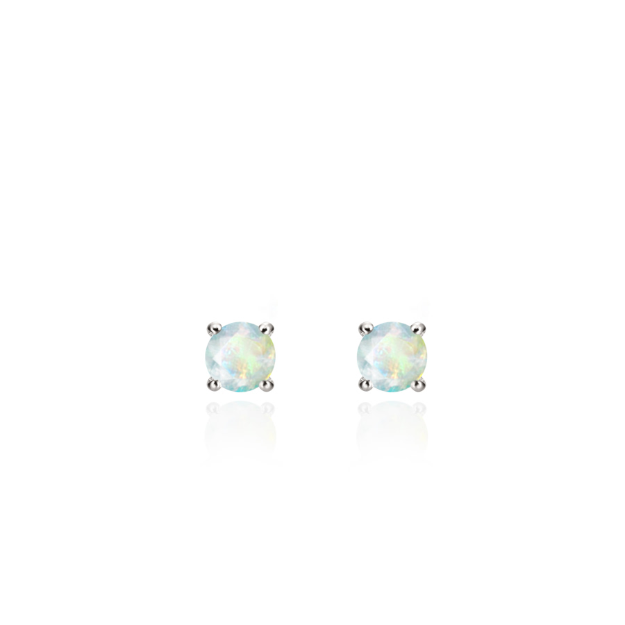 Birdcage II earring 14k White gold opal 0.1ct