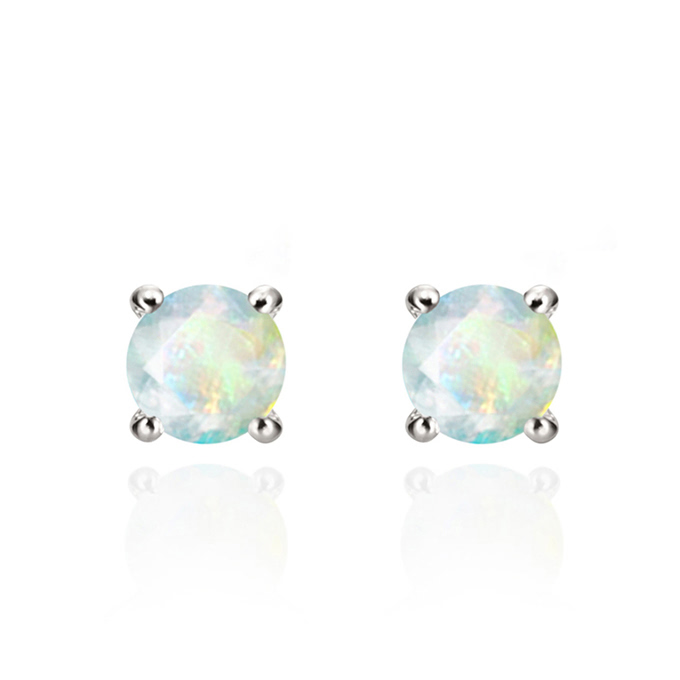 버드케이지II 귀걸이 14k 화이트골드 opal 0.1ct