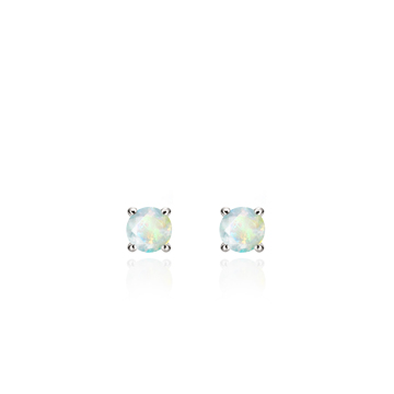 Birdcage II earring 14k White gold opal 0.1ct