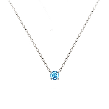 버드케이지II 목걸이 14k 화이트골드 blue topaz 0.1ct