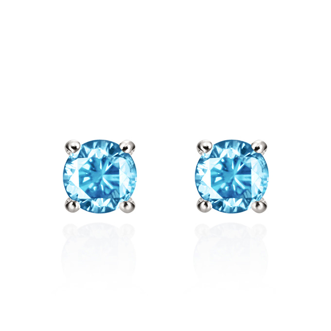 버드케이지II 귀걸이 14k 화이트골드 blue topaz 0.1ct
