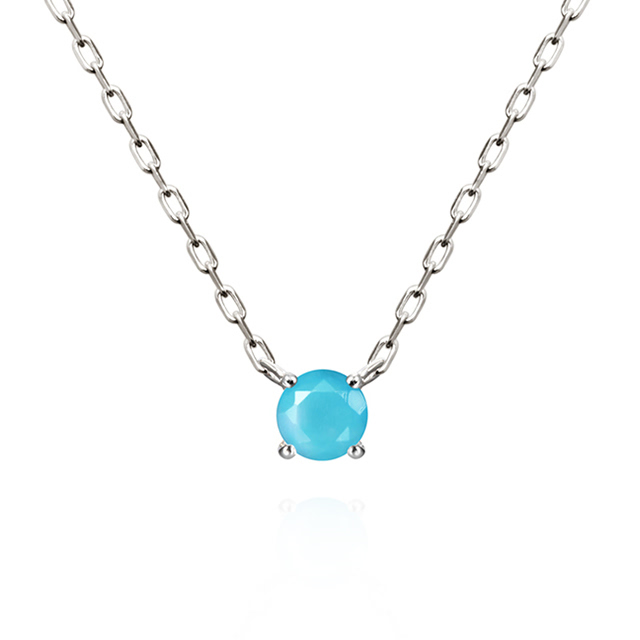 버드케이지II 목걸이 14k 화이트골드 turquoise 0.1ct