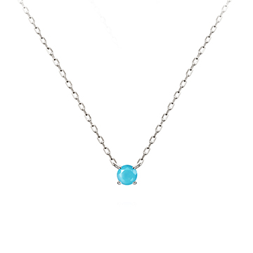 버드케이지II 목걸이 14k 화이트골드 turquoise 0.1ct