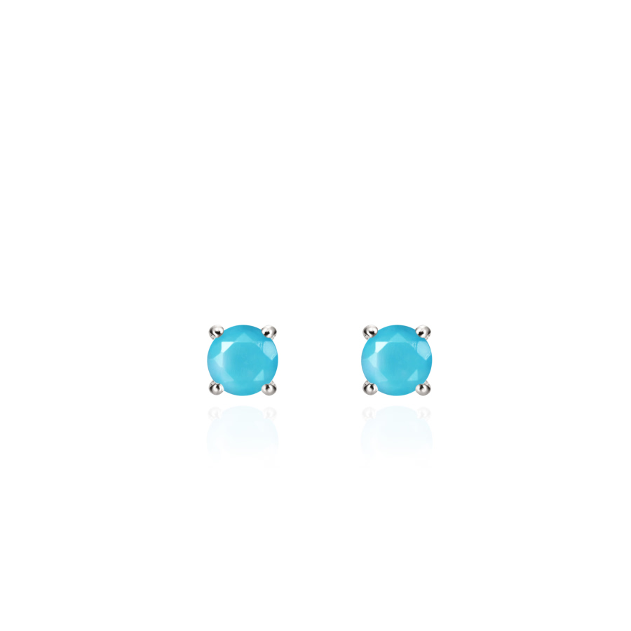 Birdcage II earring 14k White gold turquoise 0.1ct