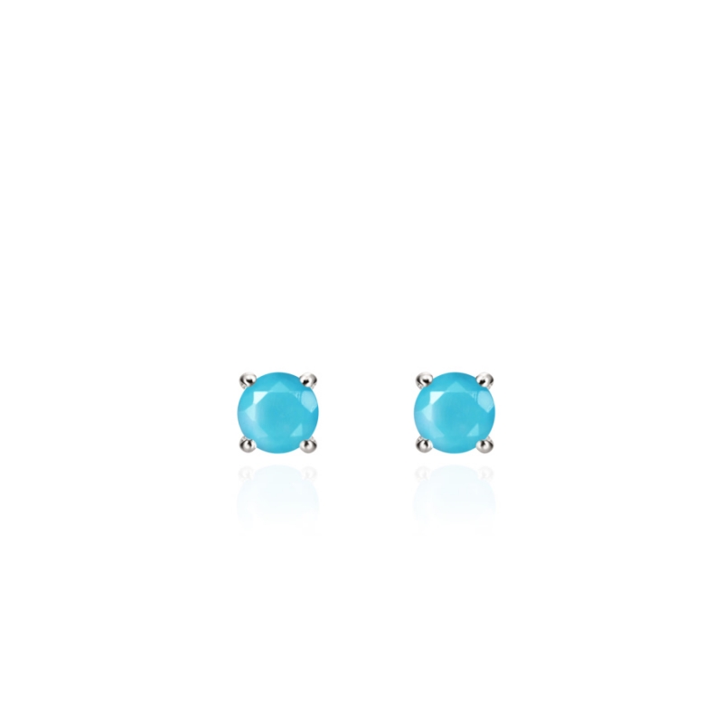Birdcage II earring 14k White gold turquoise 0.1ct