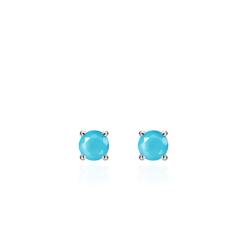 버드케이지II 귀걸이 14k 화이트골드 turquoise 0.1ct