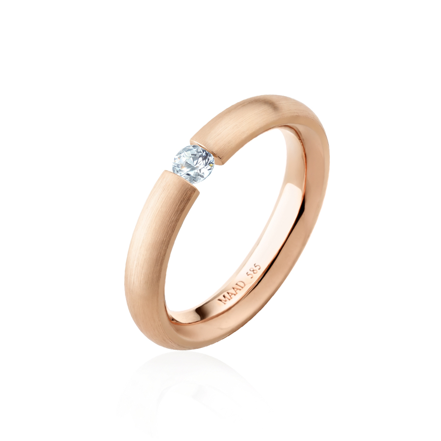 잉글리쉬헤로스 텐션밴드링 (3.5mm) 14k 레드골드 0.1ct hairline 잉글리쉬헤로스 텐션밴드링 (3.5mm) 14k 레드골드 0.1ct hairline