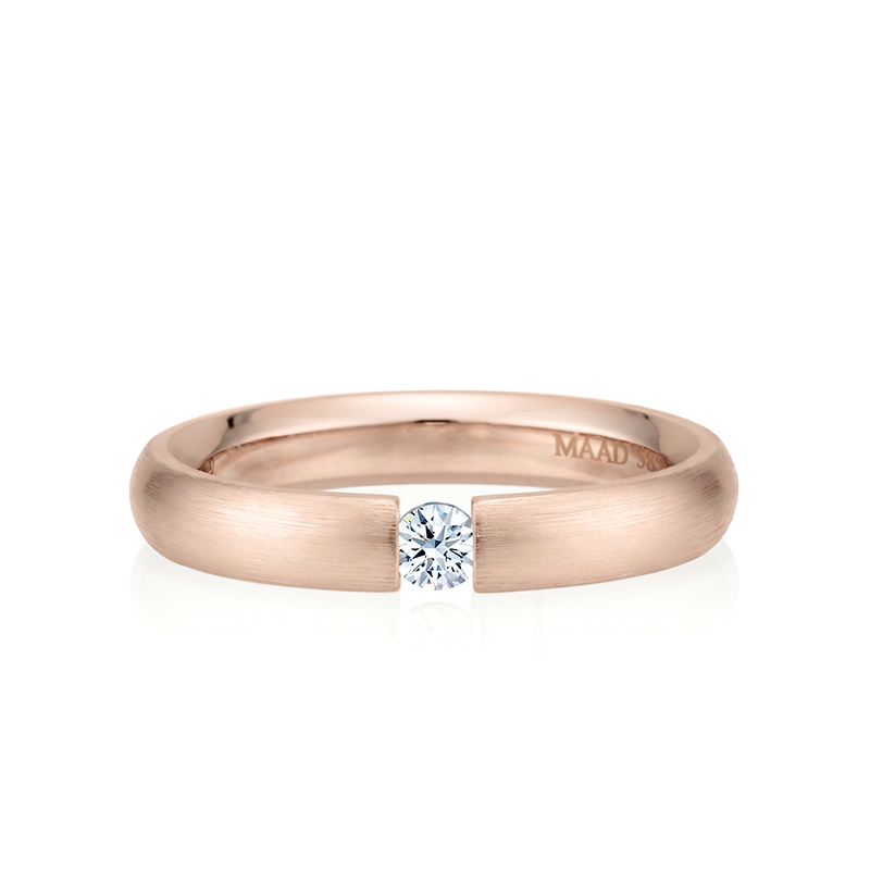 잉글리쉬헤로스 텐션밴드링 (3.5mm) 14k 레드골드 0.1ct hairline