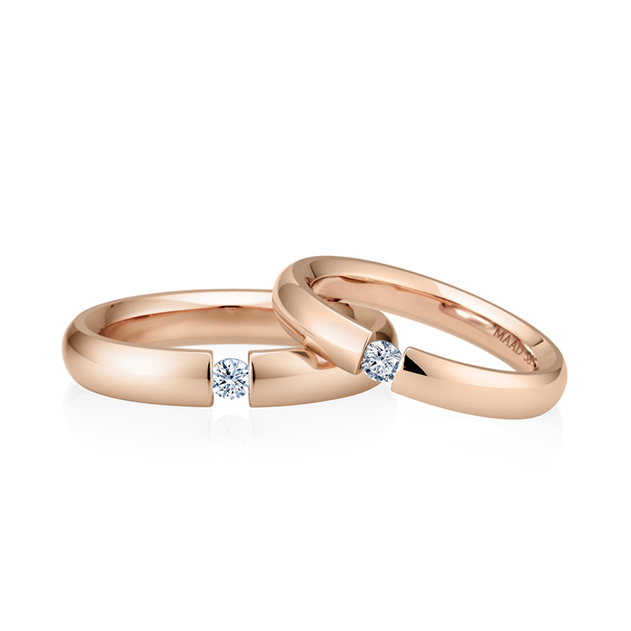 잉글리쉬헤로스 텐션밴드 커플링 (4mm+3.5mm) 14k 레드골드 0.1ct