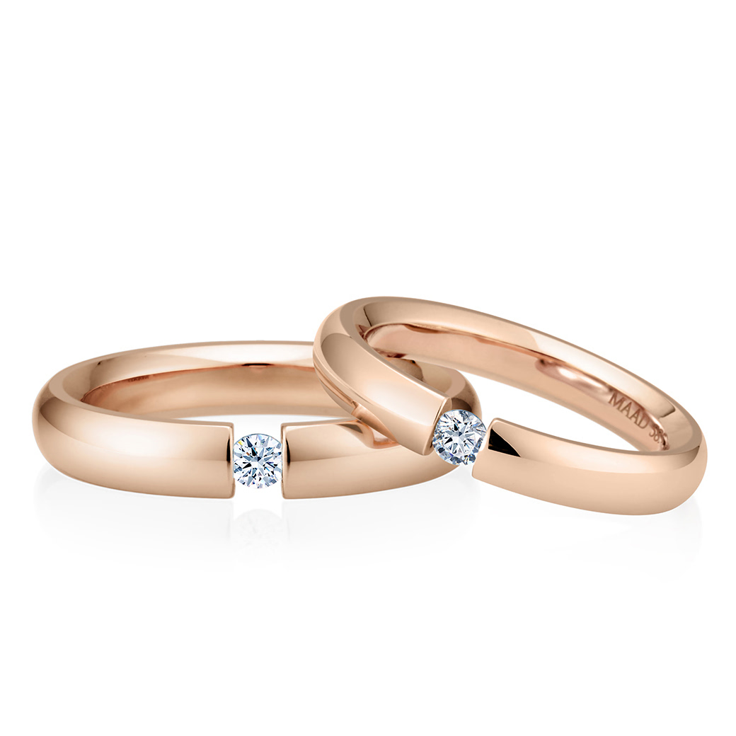 잉글리쉬헤로스 텐션밴드 커플링 (4mm+3.5mm) 14k 레드골드 0.1ct