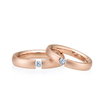 잉글리쉬헤로스 텐션밴드 커플링 (4mm+3.5mm) 14k 레드골드 0.1ct hairline