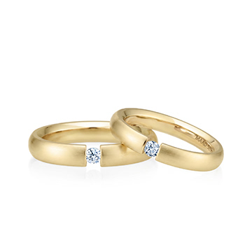 잉글리쉬헤로스 텐션밴드 커플링 (4mm+3.5mm) 14k 0.1ct hairline