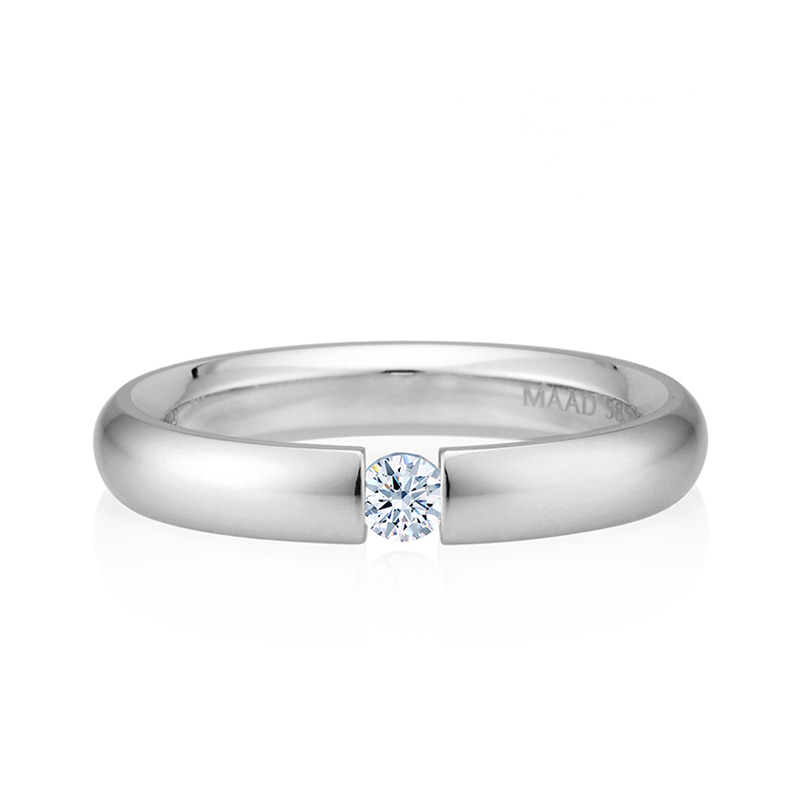 잉글리쉬헤로스 텐션밴드링 (3.5mm) 14k 화이트골드 0.1ct