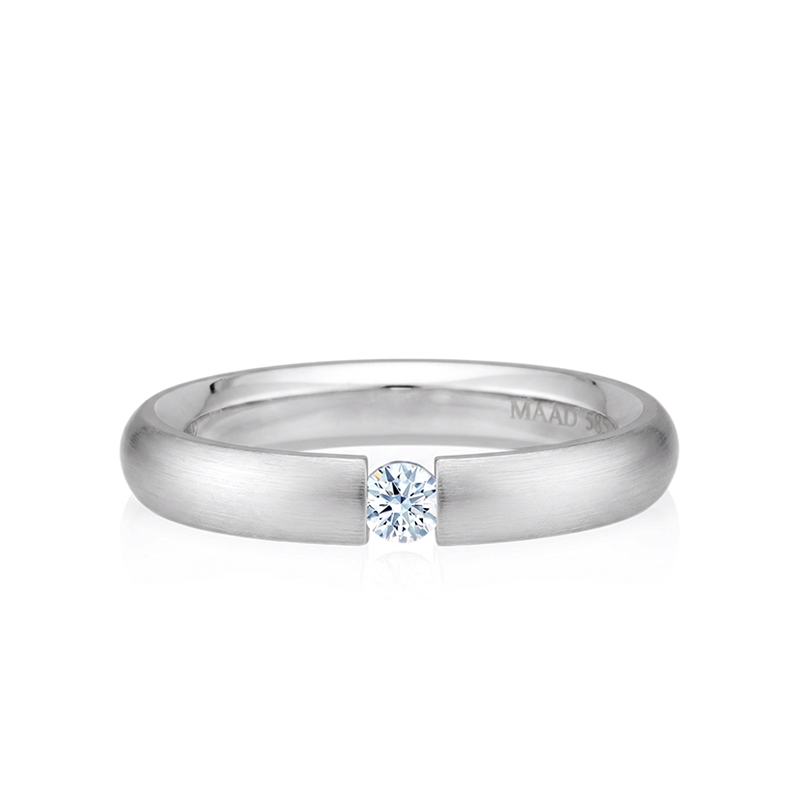 잉글리쉬헤로스 텐션밴드링 (3.5mm) 14k 화이트골드 0.1ct hairline