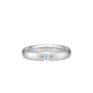 잉글리쉬헤로스 텐션밴드링 (3.5mm) 14k 화이트골드 0.1ct hairline