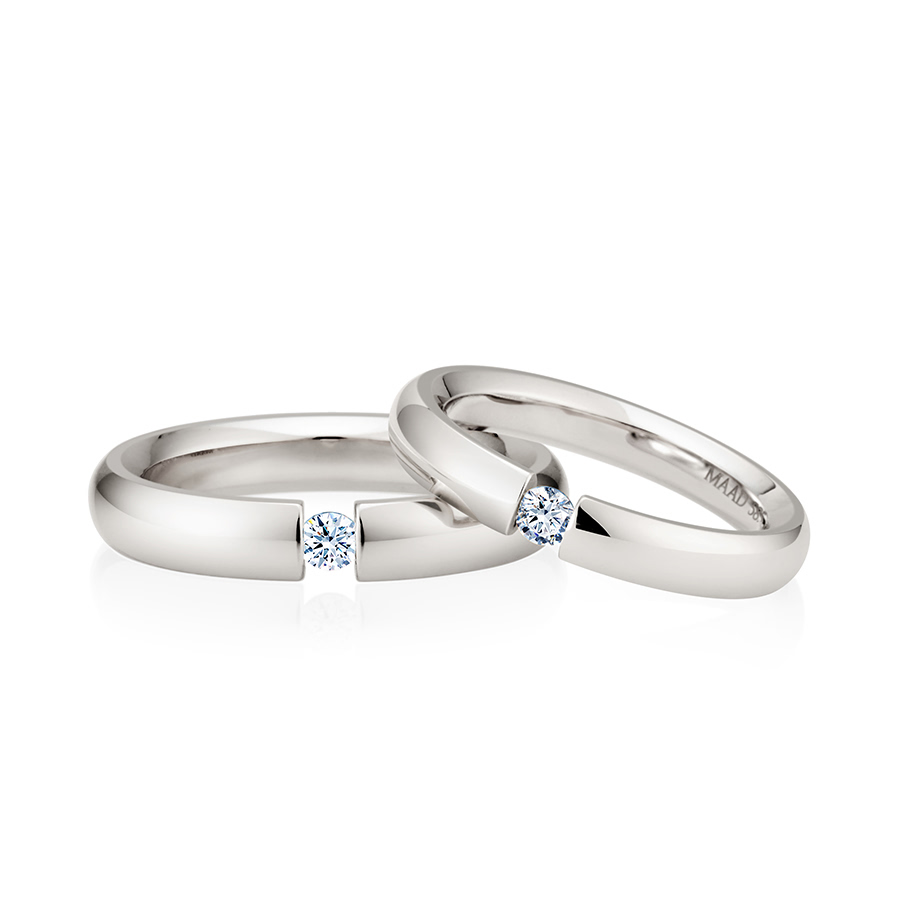 잉글리쉬헤로스 텐션밴드 커플링 (4mm+3.5mm) 14k 화이트골드 0.1ct