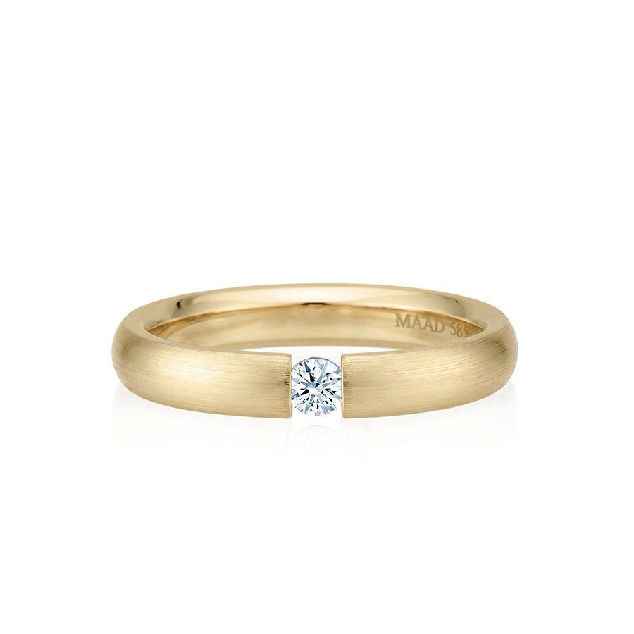 잉글리쉬헤로스 텐션밴드링 (3.5mm) 14k 0.1ct hairline