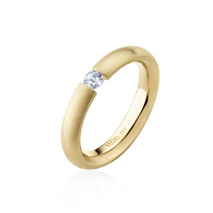잉글리쉬헤로스 텐션밴드링 (3.5mm) 14k 0.1ct hairline
